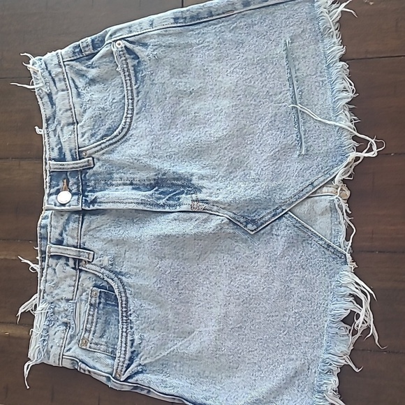 Zara Dresses & Skirts - Zara Denim distressed mini skirt size S